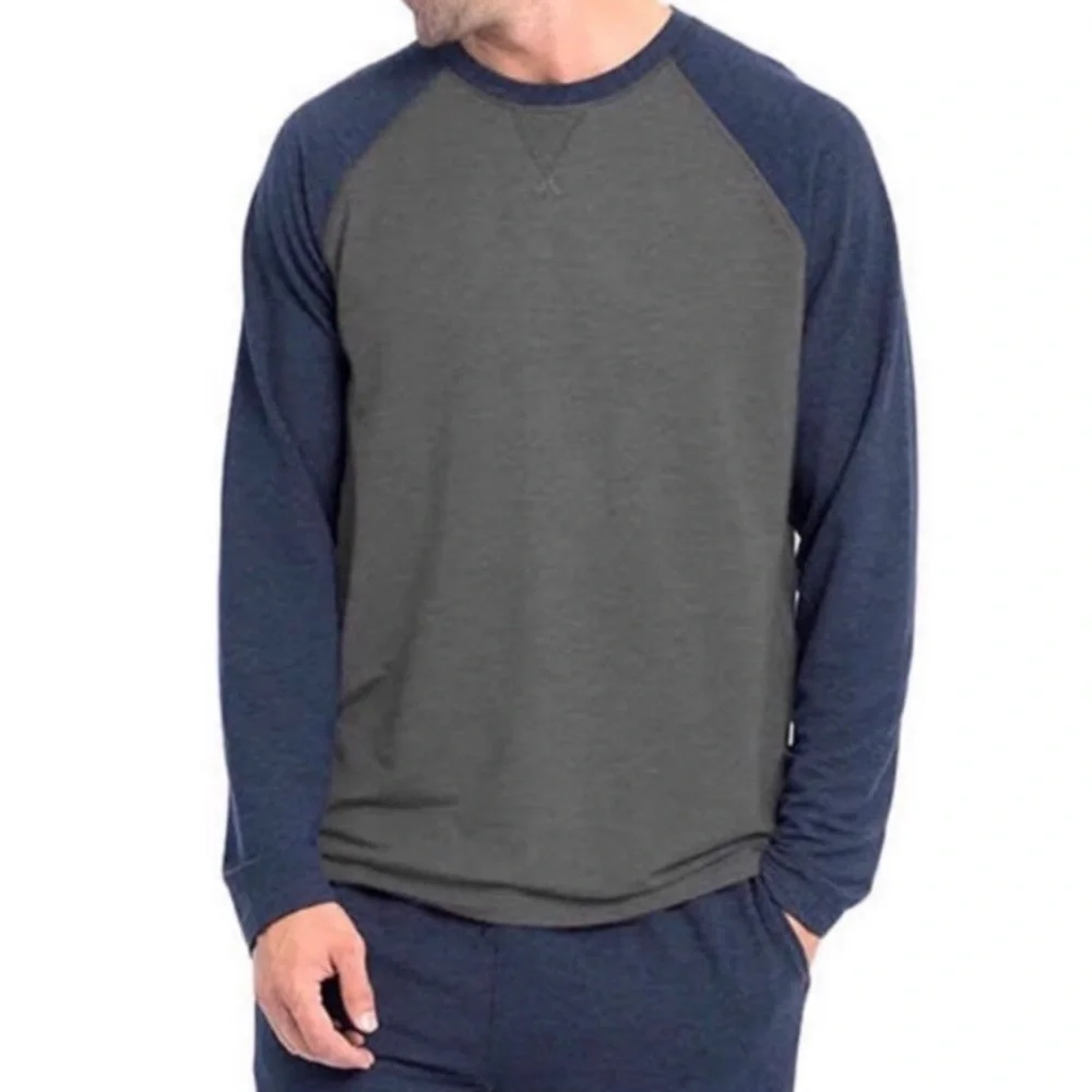 Orvis Gray Blue Long Sleeve Basic Baseball Tee Shirt - Picture 2 of 9